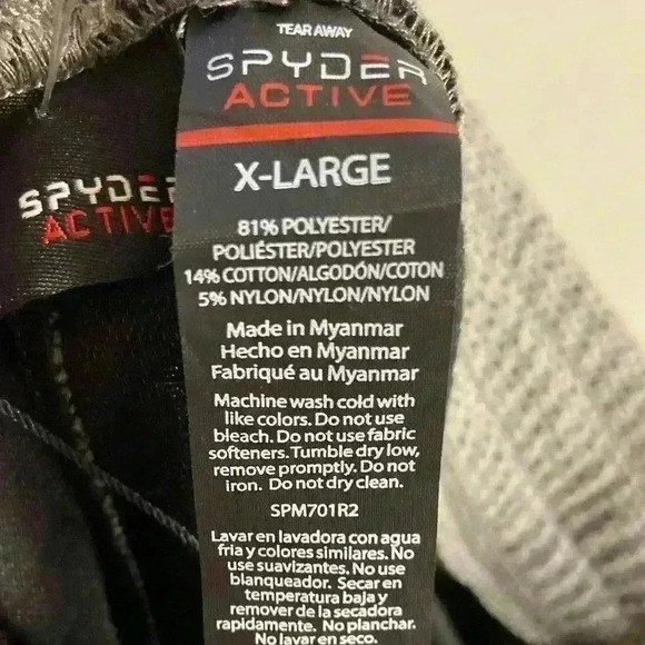 Spyder active men’s grey joggers zip up pockets stretch quick dry. XL. NWT - Picture 6 of 9
